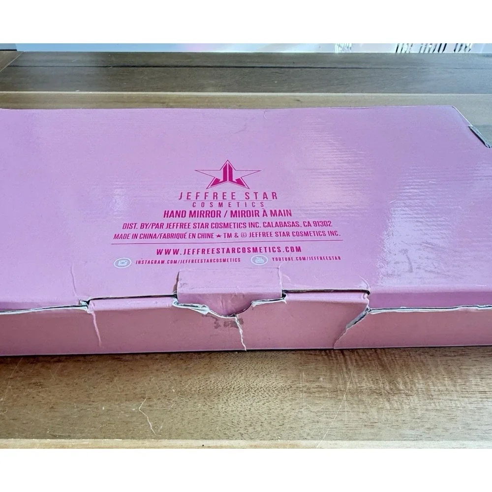 Jeffree Star Cosmetics Approved Stamp Hand Mirror - Pink Chrome - NIB Authentic